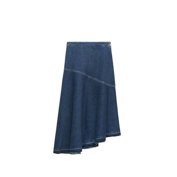 ZARA THE DENIM SKIRT NAVY BLUE SIZE  9863/268 - Picture 1 of 11